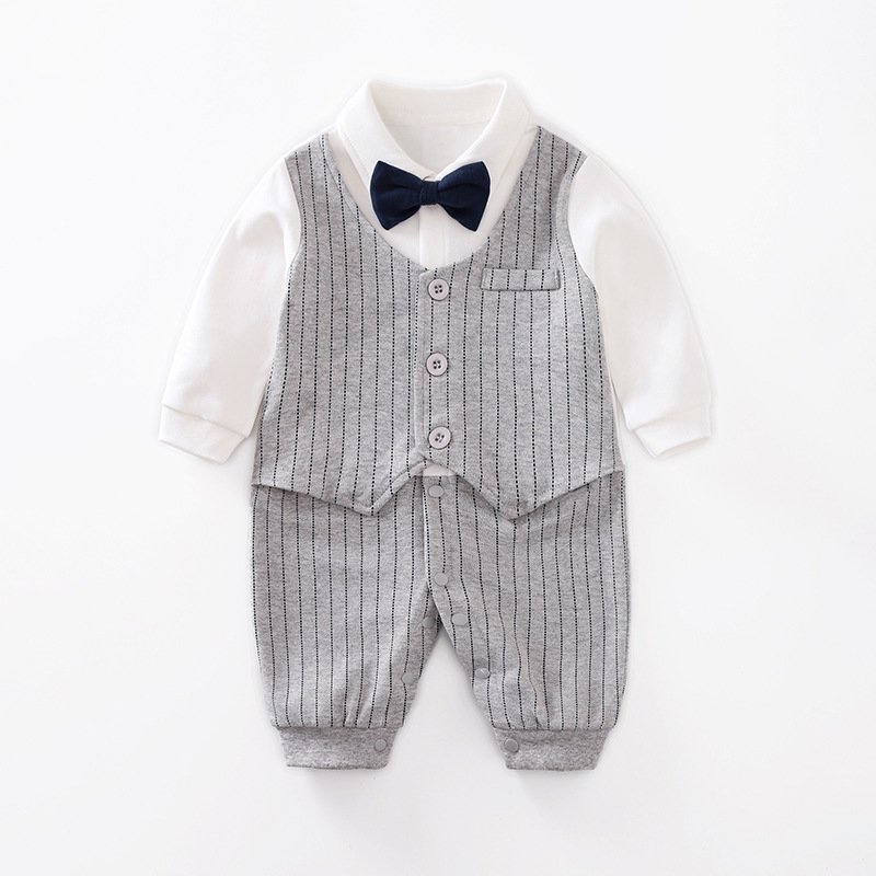 Baby Jumpsuit Spring And Autumn Models Foreign Trade Gentleman Baby Clothes Long-Sleeved Baby Clothes Baby Clothes - Image 7